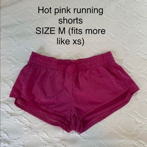 Hot pink running shorts